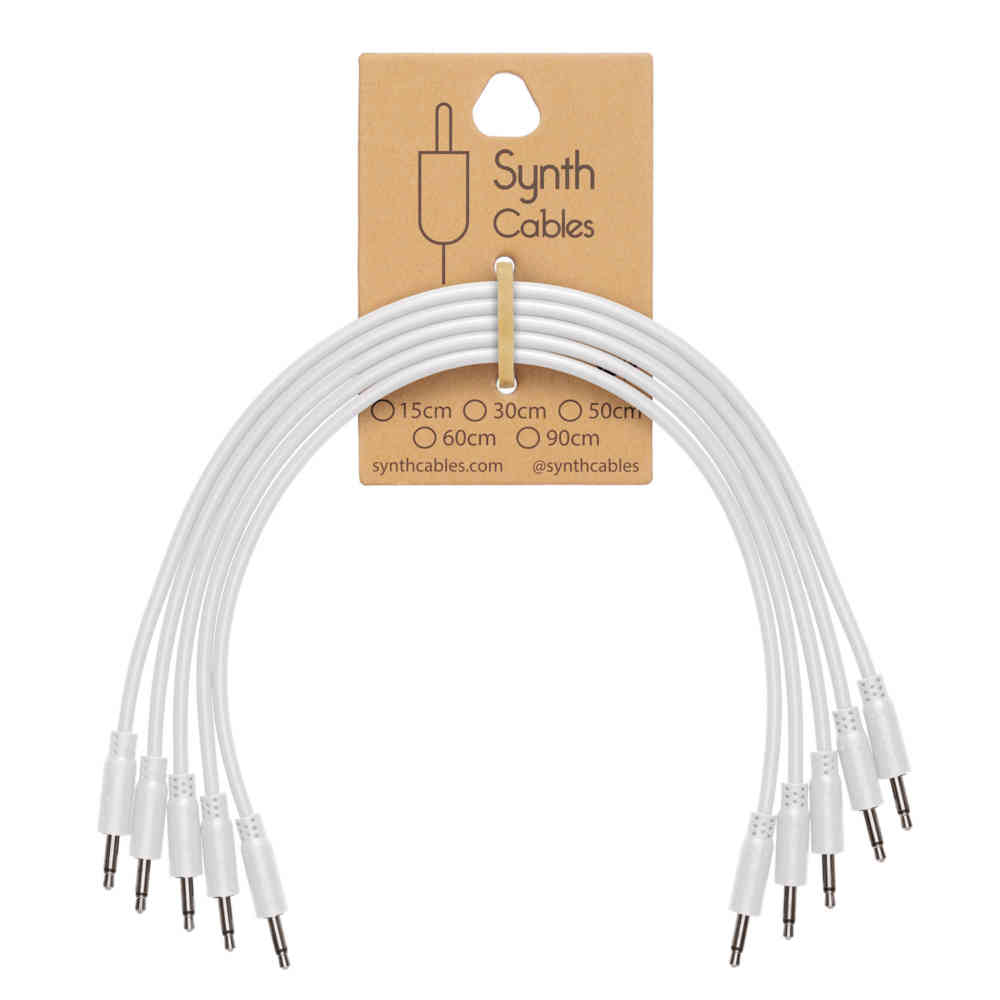 Synth Cables Premium PVC Eurorack Cables (5 pack) 60cm White