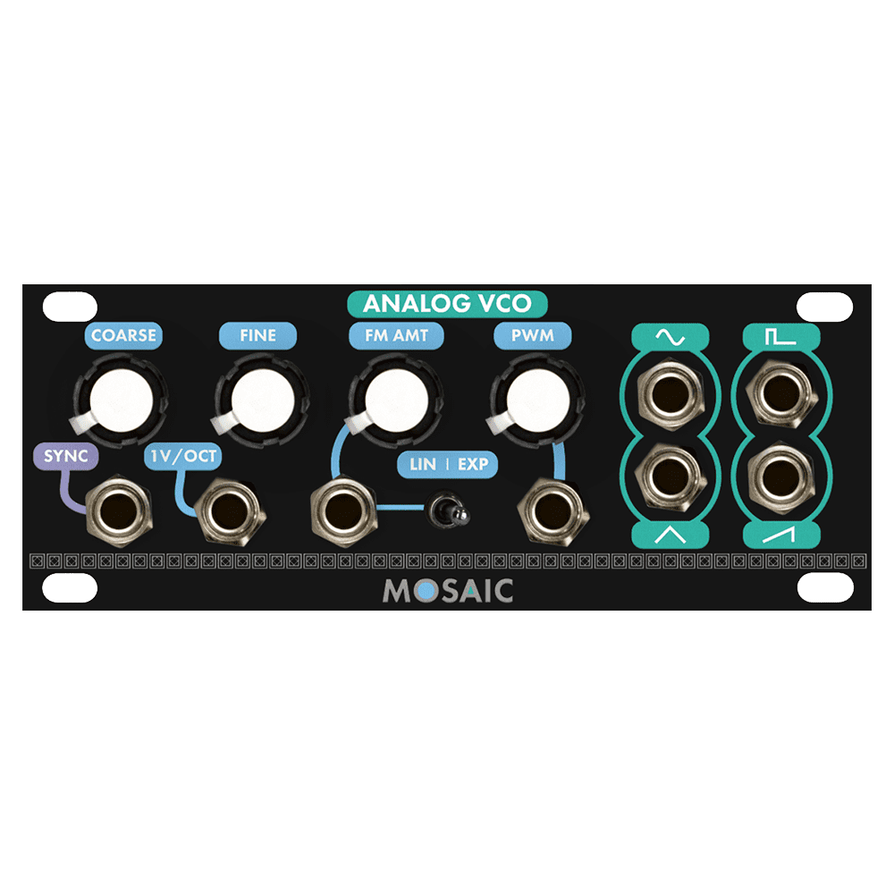 Mosaic Analog VCO 1U Eurorack Module (Black)