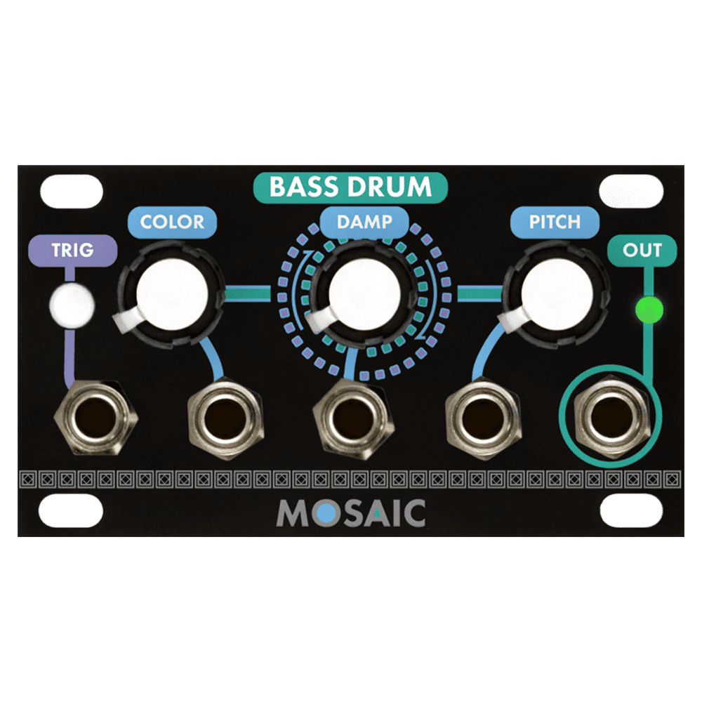 Mosaic Bass Drum 1U Eurorack Module (Black)