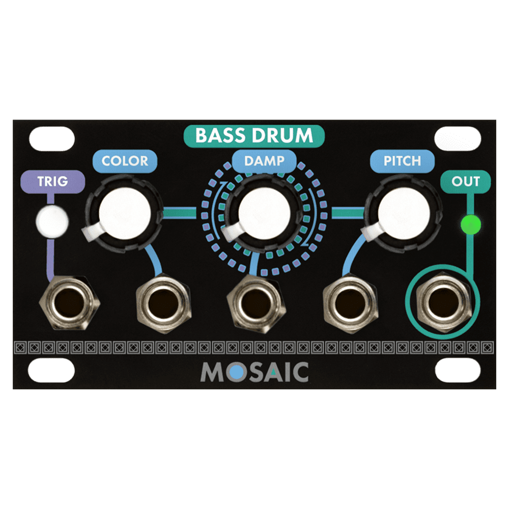 Mosaic Bass Drum 1U Eurorack Module (Black)