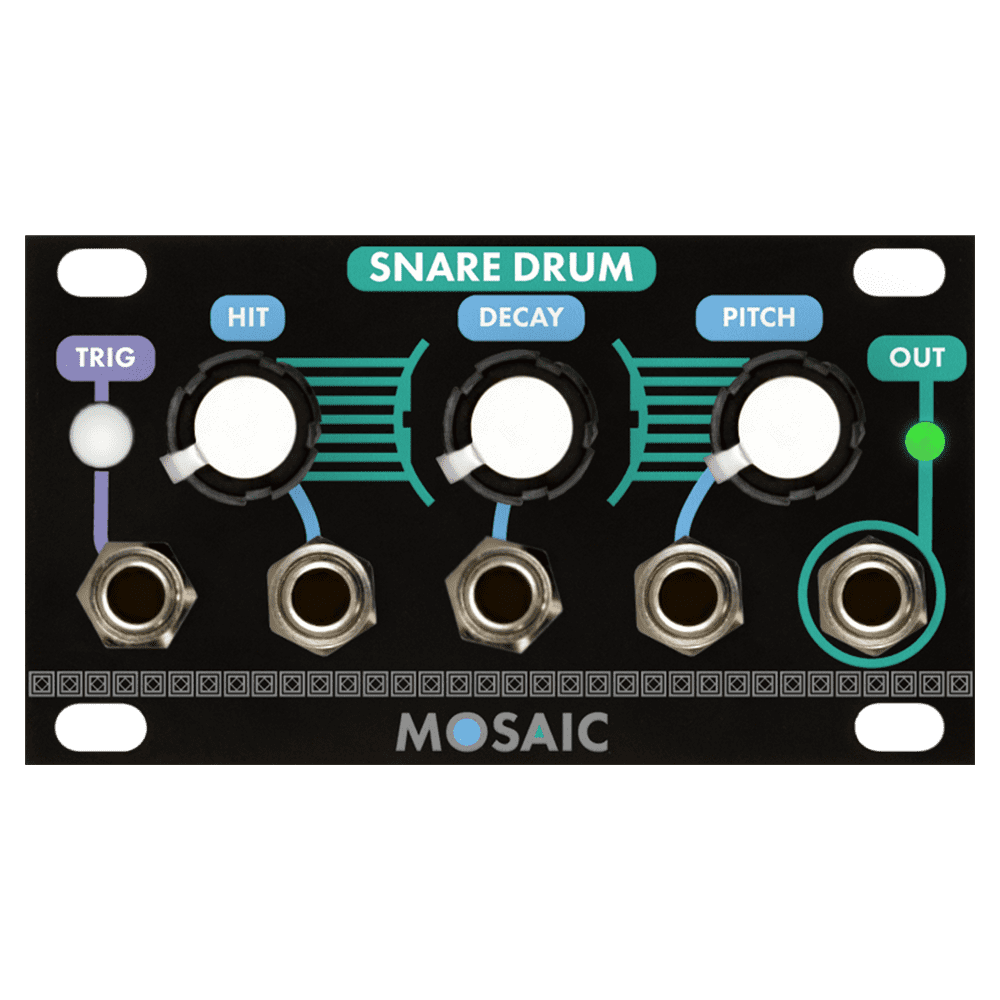 Mosaic Snare Drum 1U Eurorack Percussion Module (Black)