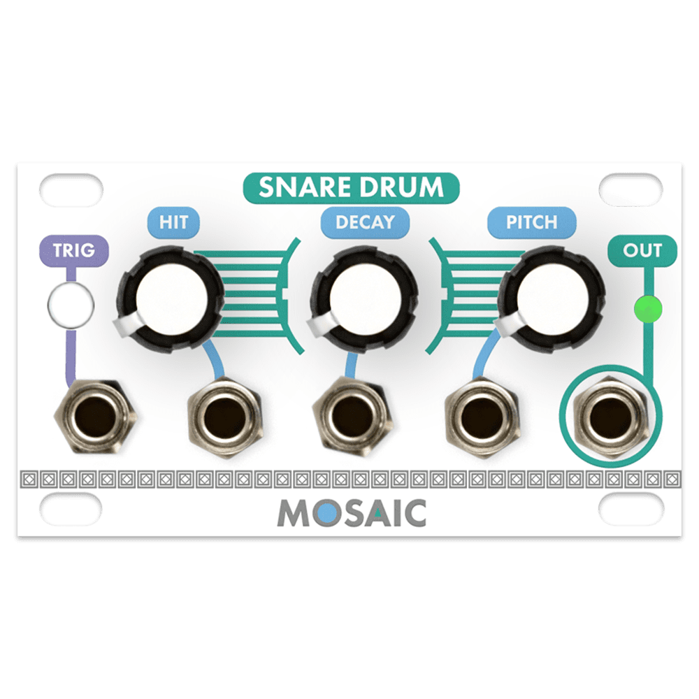 Mosaic Snare Drum 1U Eurorack Percussion Module (White)