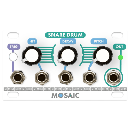 Mosaic Snare Drum 1U Eurorack Percussion Module (White)