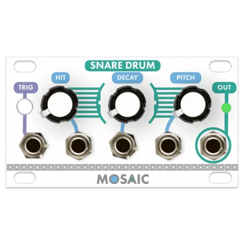 Mosaic Snare Drum 1U Eurorack Percussion Module (White)