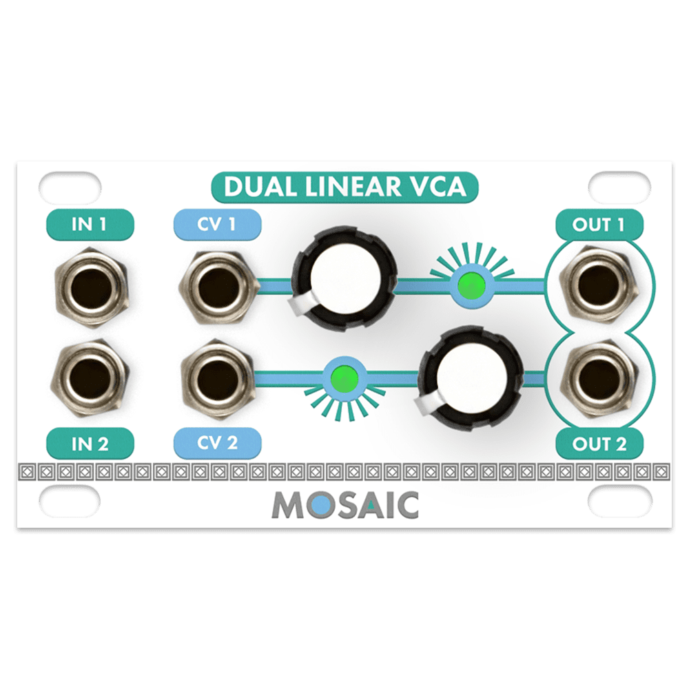 Mosaic Dual VCA 1U Eurorack Module (White)