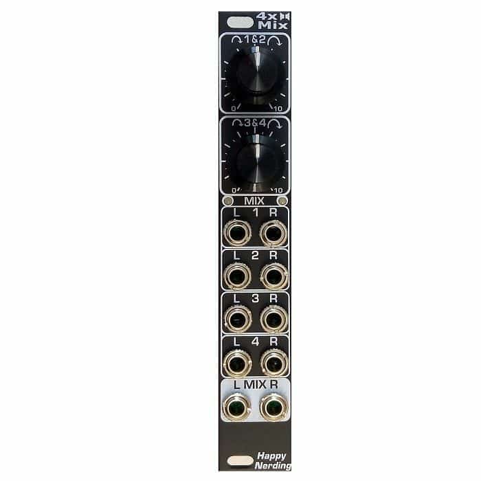 Happy Nerding 4xStereo Mix Quad Stereo Eurorack Mixer Module (Black)