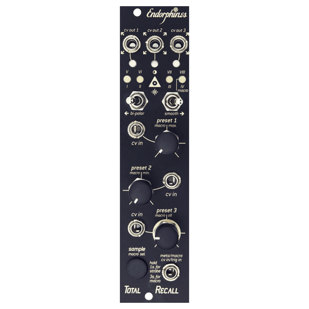 Endorphin.es Total Recall Eurorack Preset/Macro Controller Module (Black)