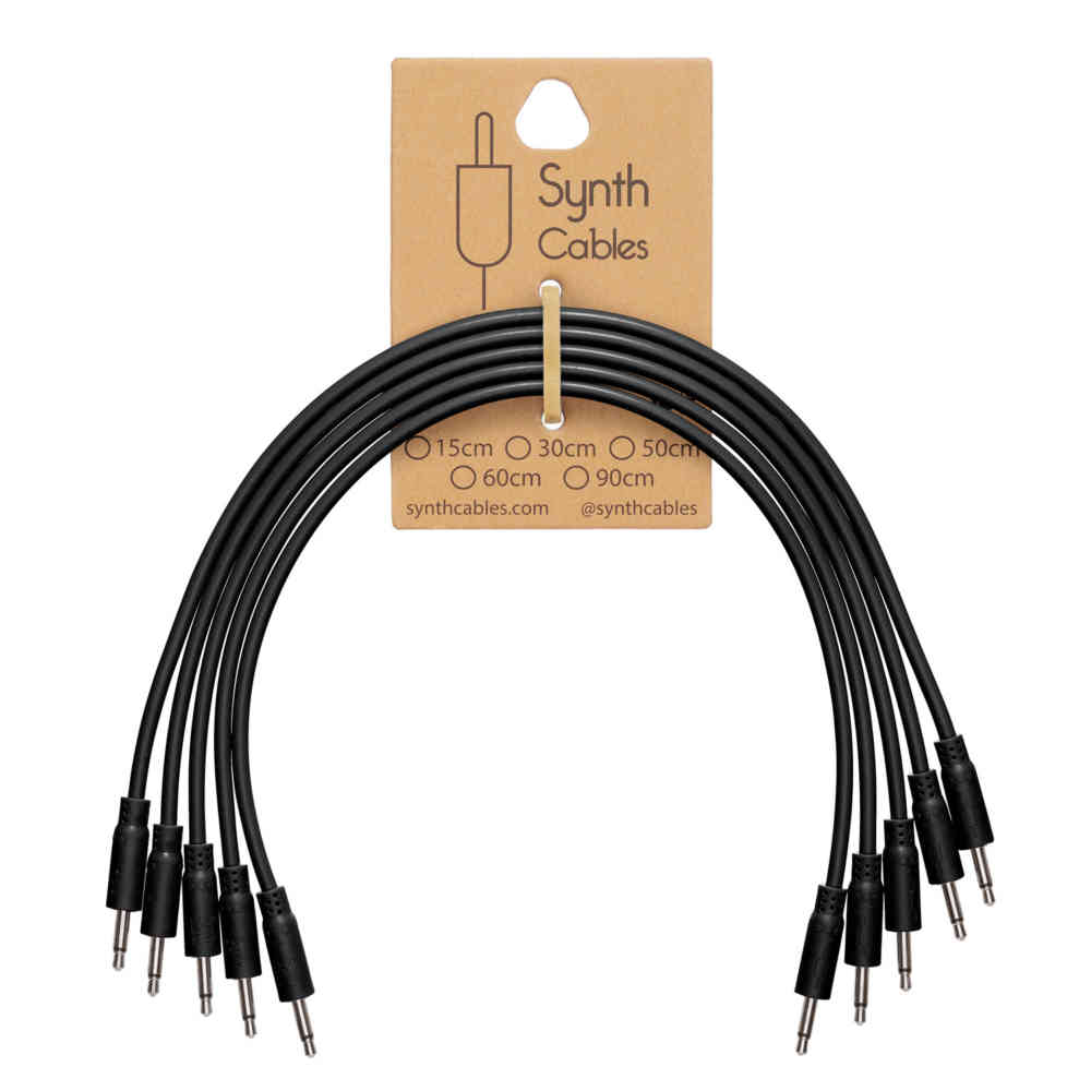 Synth Cables Premium PVC Eurorack Cables (5 pack) 30cm Black