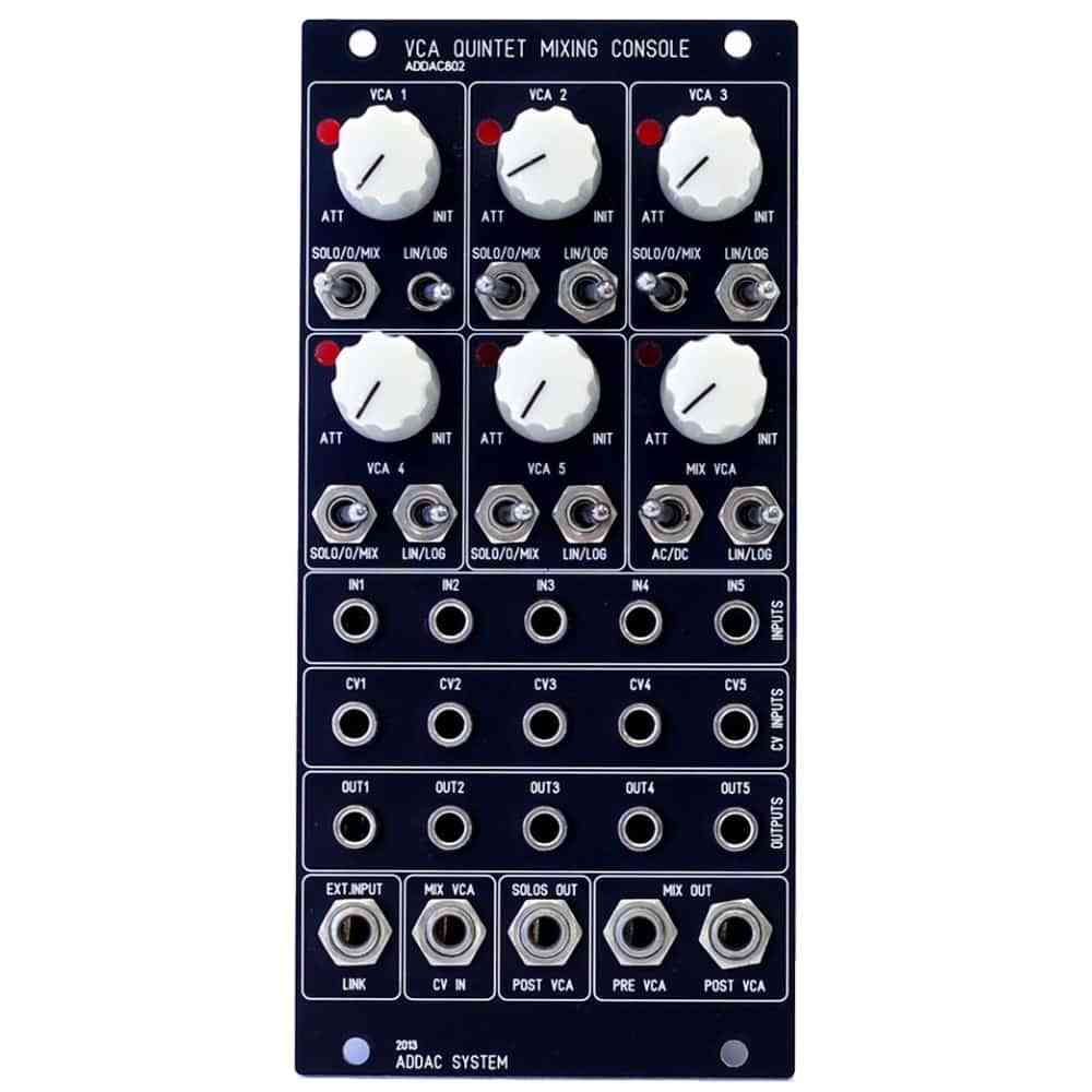 ADDAC 802 VCA Quintet Mixing Console Eurorack Module (Black)