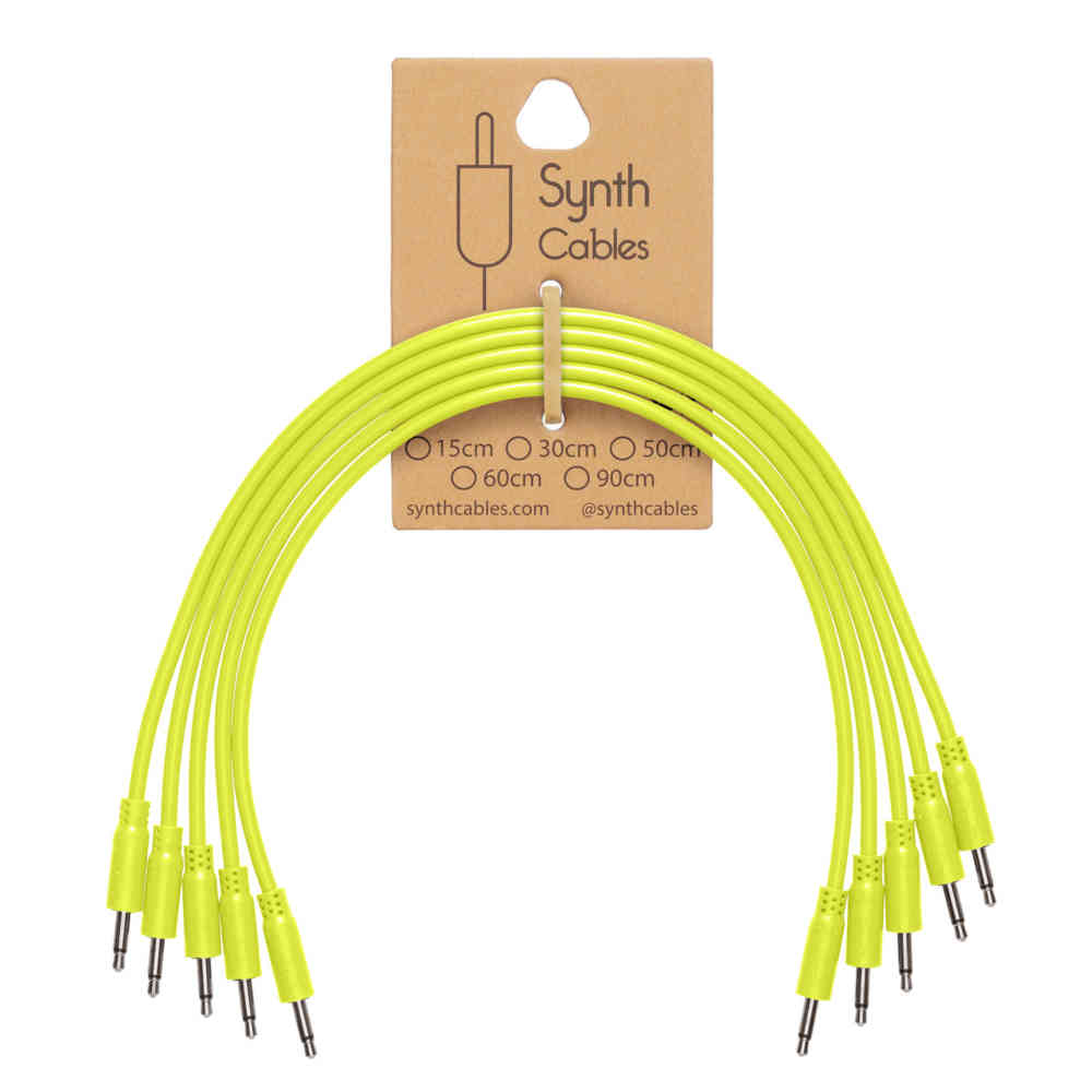 Synth Cables Premium PVC Eurorack Cables (5 pack) 15cm Yellow