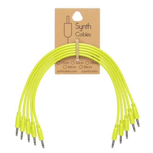 Synth Cables Premium PVC Eurorack Cables (5 pack) 90cm Yellow