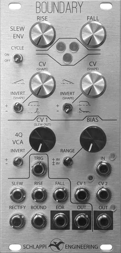 Schlappi Engineering Boundary Slew/Envelope and VCA/Ring Mod Eurorack Module (Silver)