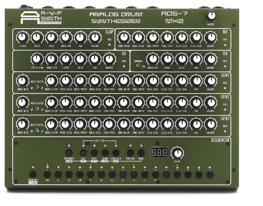 AVP Synths ADS-7 Mk2 Analog Drum Synthesizer (Green)