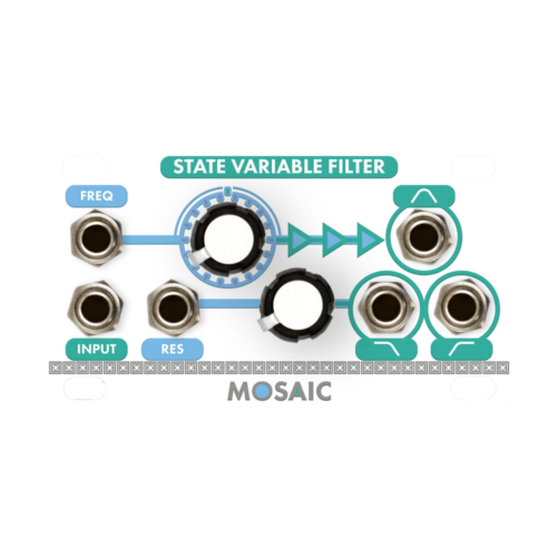 Mosaic State Variable Filter 1U Eurorack Module (White)