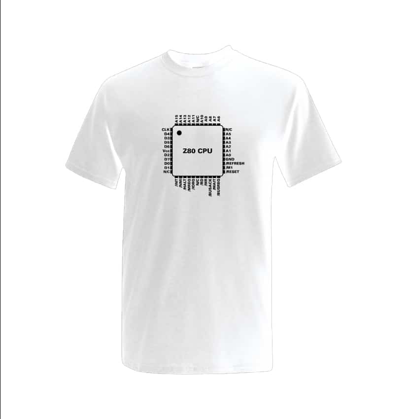 Synth Shirts – Z80 CPU (White) – Extra Large