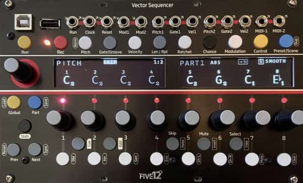 Five12 Vector Eurorack Sequencer Module (Black)