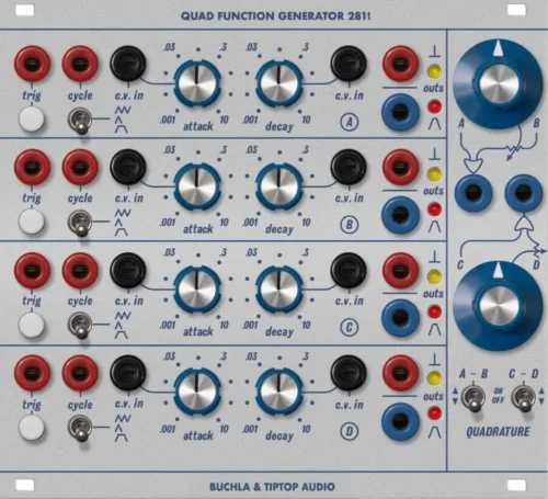 Buchla and Tiptop Audio 281t Eurorack Quad Function Generator Module
