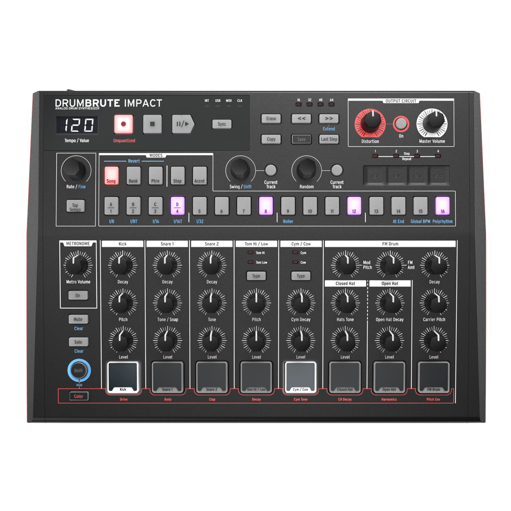 Arturia DrumBrute Impact Analog Drum Machine (Noir Edition)
