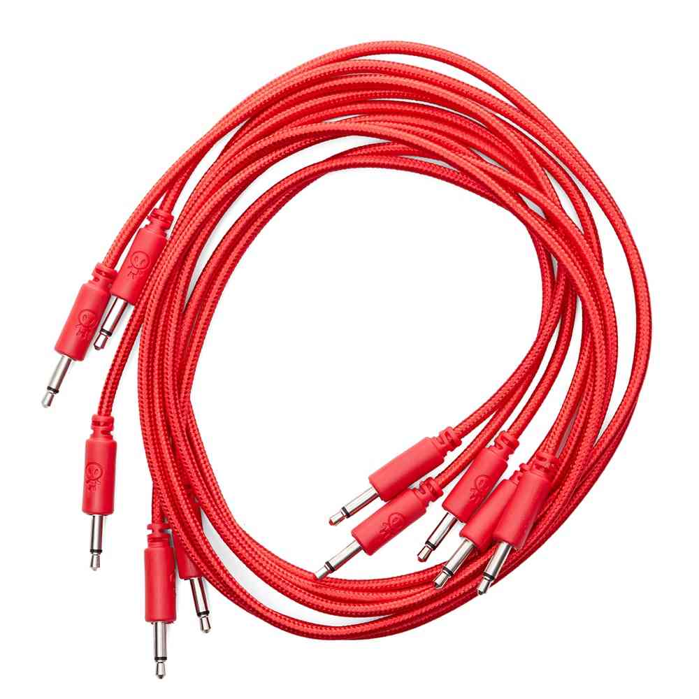 Erica Synths 5 x Patch Cables (Red 90cm Braided)