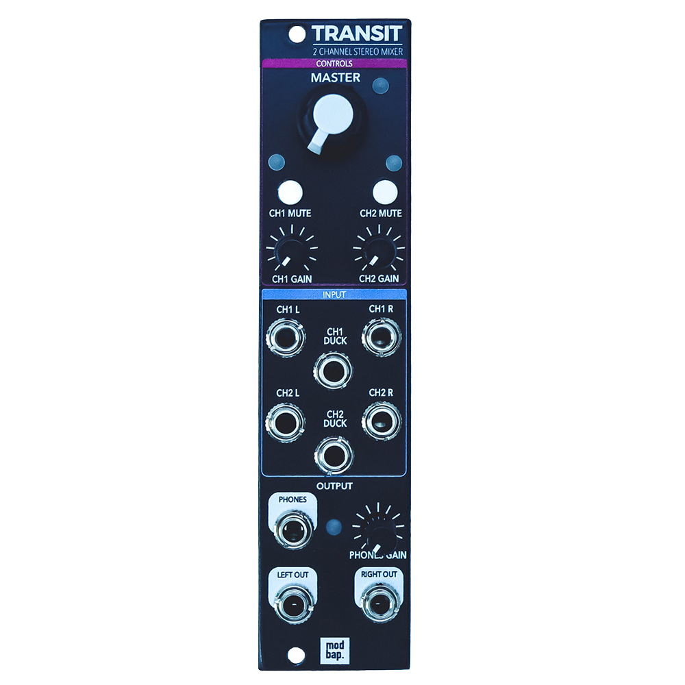 Modbap Transit Stereo 2 Channel Eurorack Mixer Module