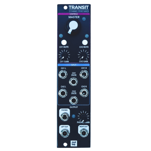 Modbap Transit Stereo 2 Channel Eurorack Mixer Module