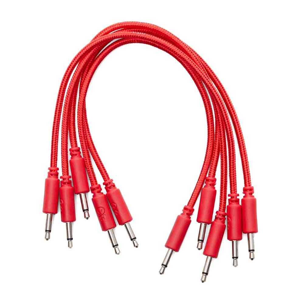 Erica Synths 5 x Patch Cables (Red 20cm Braided)