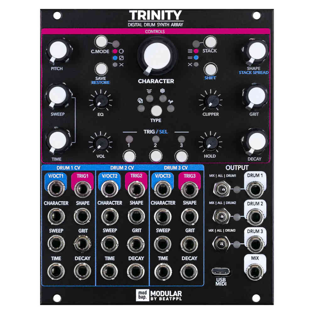 Modbap Trinity Eurorack 3 Channel Drum Synth Module