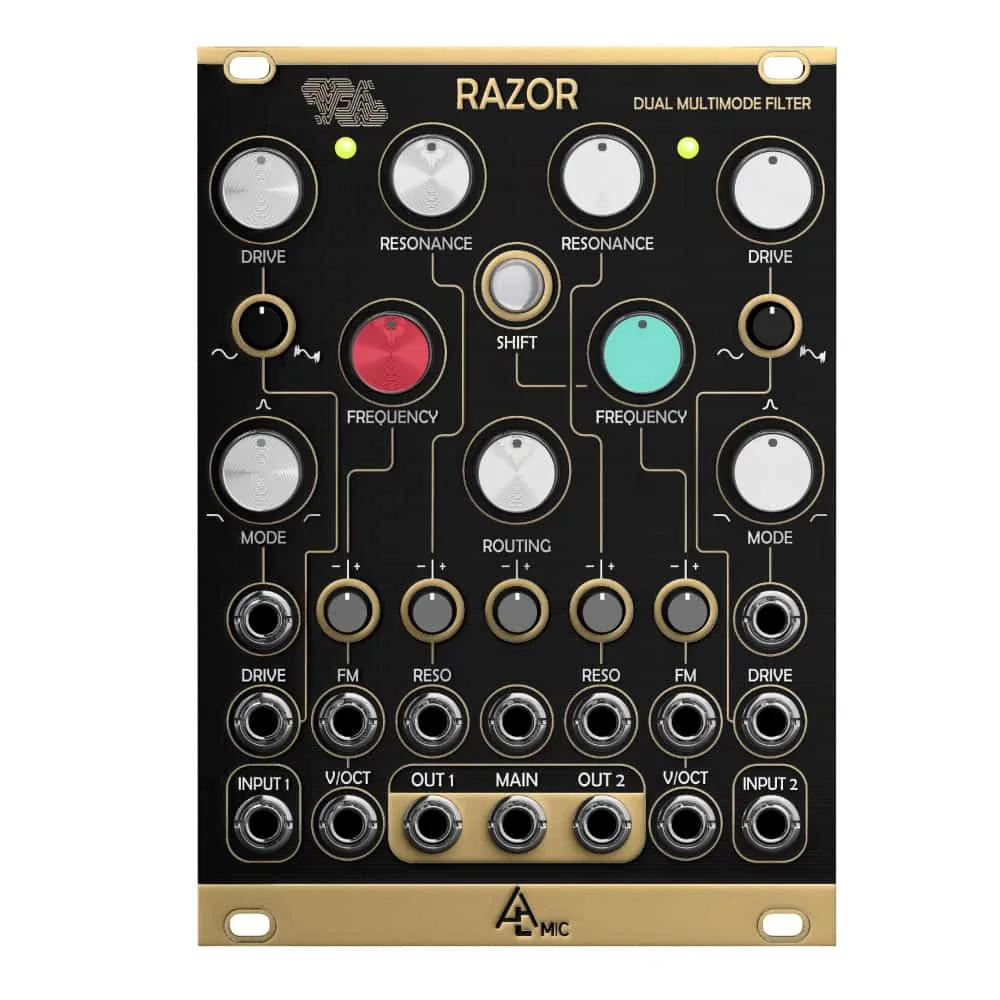 After Later Audio μO_C 替パネル付 モジュラー After Later Audio Razor Eurorack Dual Multimode Filter Module