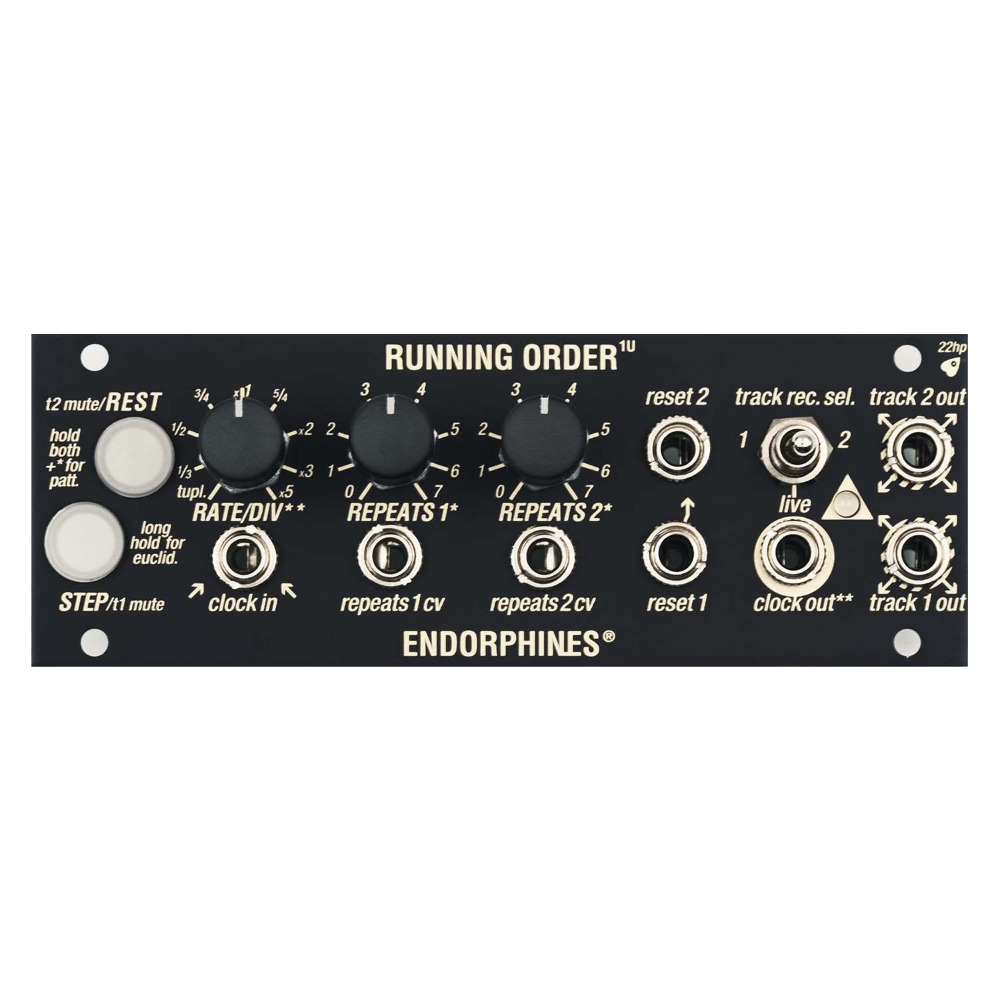 Endorphin.es Running Order Eurorack Trigger Sequencer Module (1U – Black)