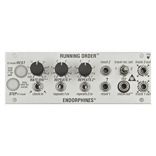 Endorphin.es Running Order Eurorack Trigger Sequencer Module (1U – Silver)