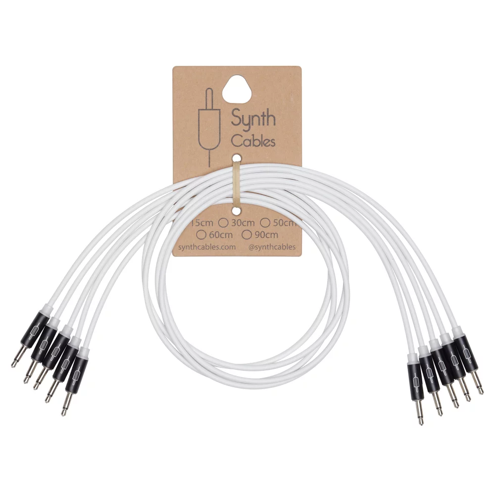 Synth Cables Premium LED Eurorack Cables (5 Pack) 15cm White