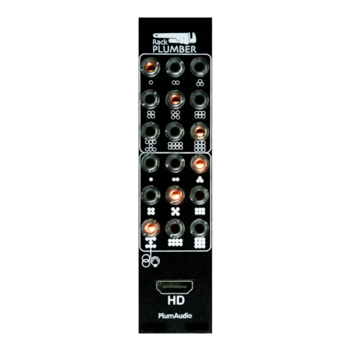 Plum Audio Rack Plumber HDMI Eurorack Multicore Cable Extension Module plus cable (3U – Black – Pair)