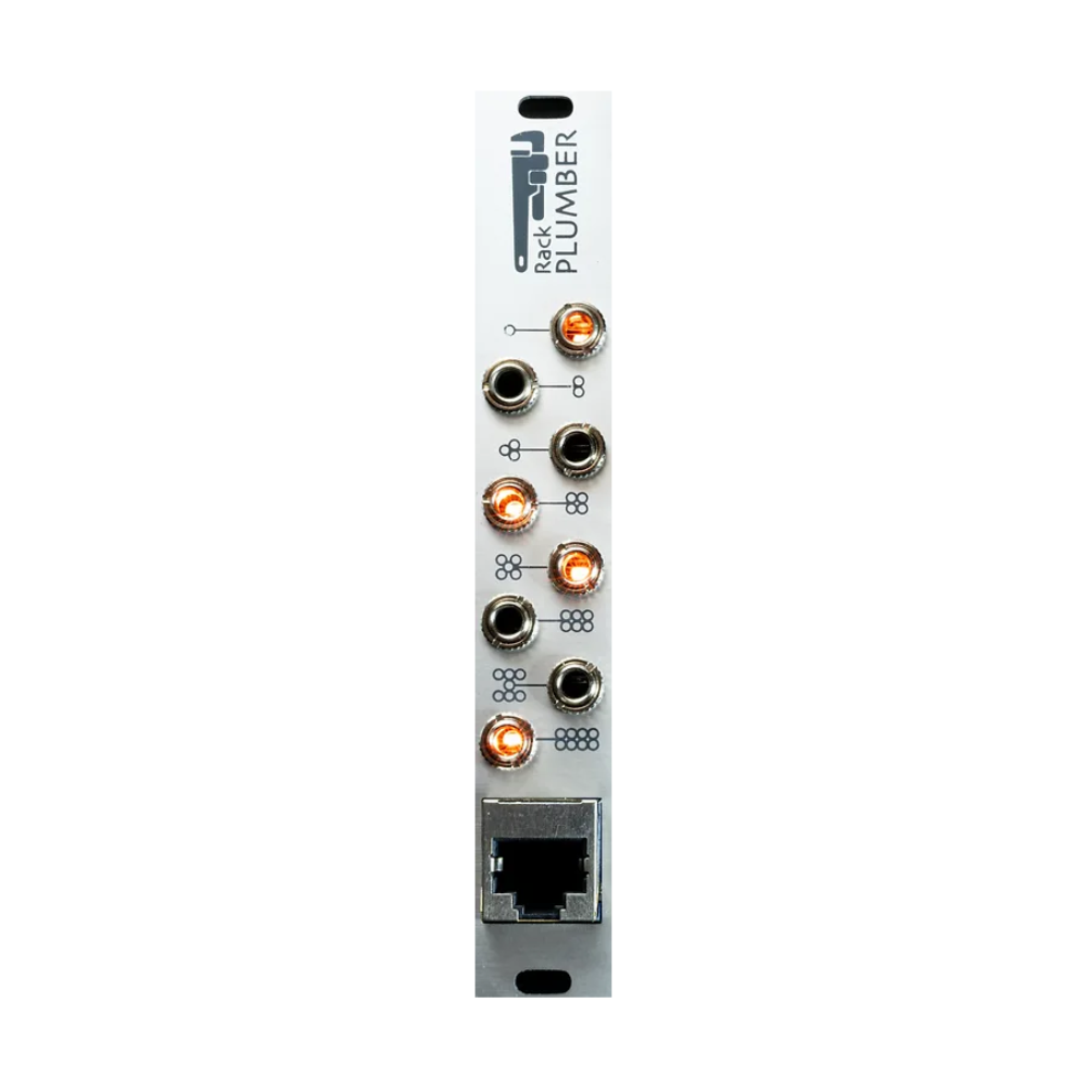 Plum Audio Rack Plumber RJ45 Eurorack Multicore Cable Extension Module (3U – Silver – Pair)