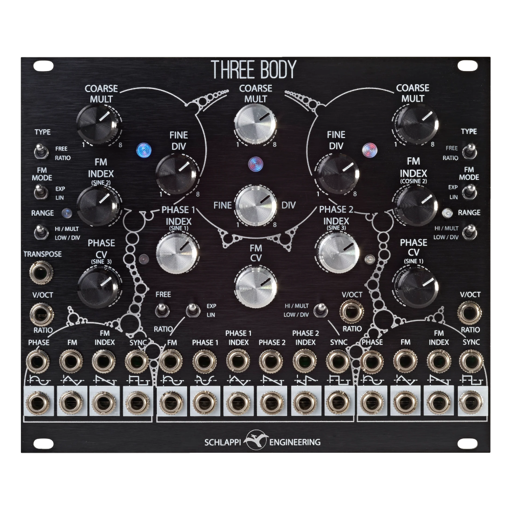 Schlappi Engineering Three Body Eurorack Complex Three Oscillator Module (Black)