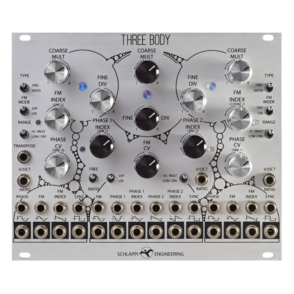 Schlappi Engineering Three Body Eurorack Complex Three Oscillator Module (Silver)