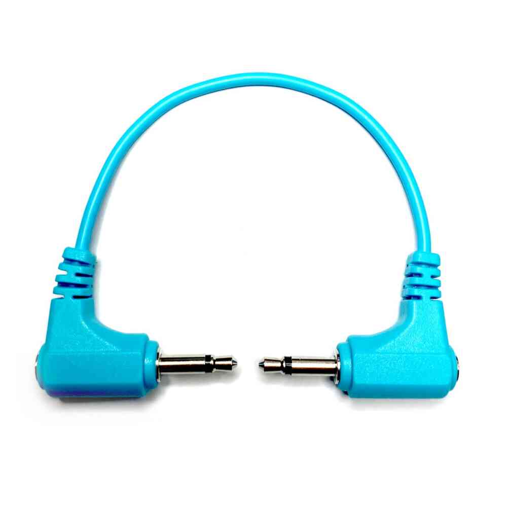 Tendrils Right Angled Eurorack Patch Cable (6 Pack – 45cm – Cyan)