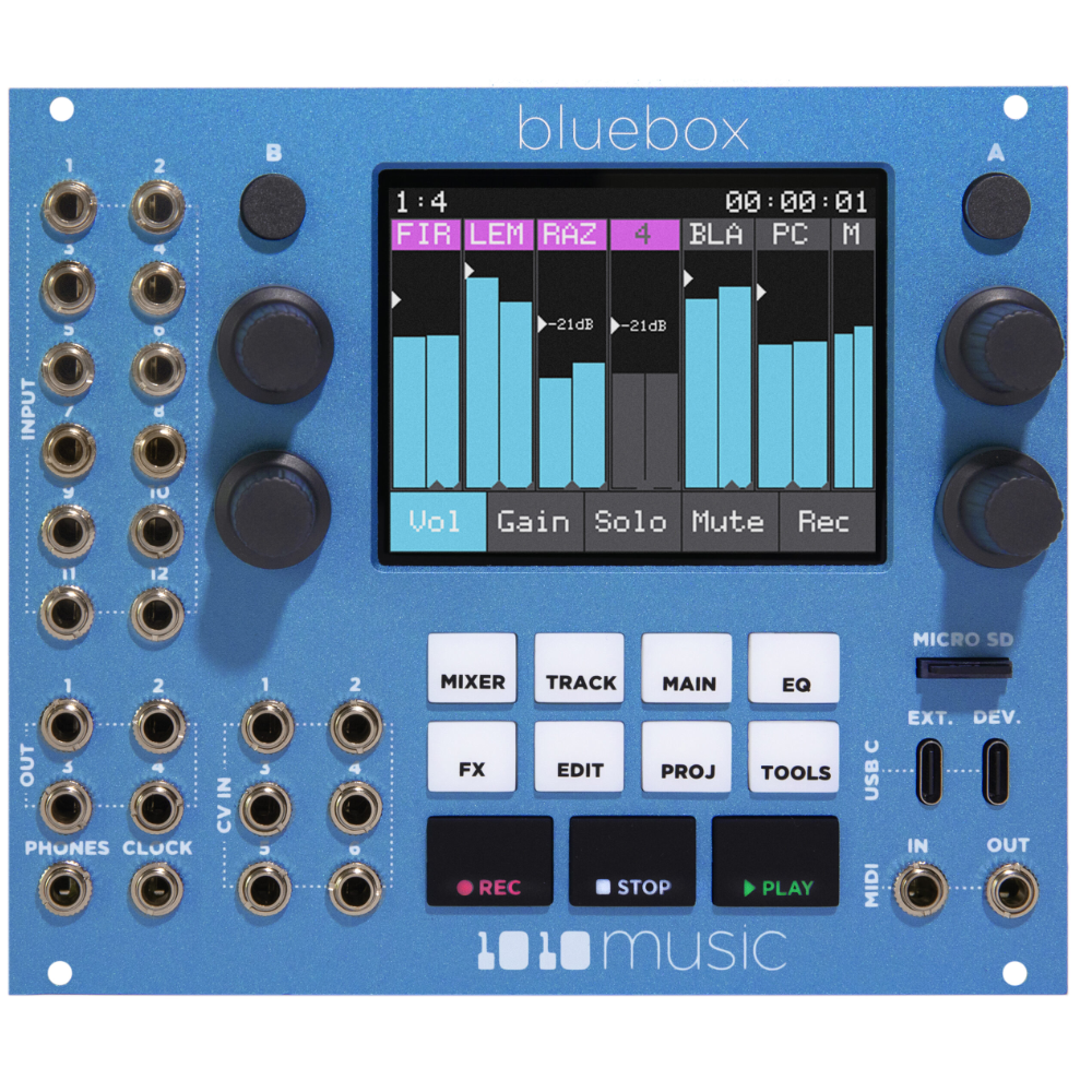 1010 Music Bluebox Euroack Mixer and Recorder Module