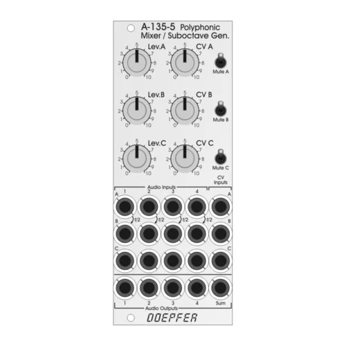 Doepfer A-135-5 Eurorack Polyphonic Voltage Controlled Mixer Module