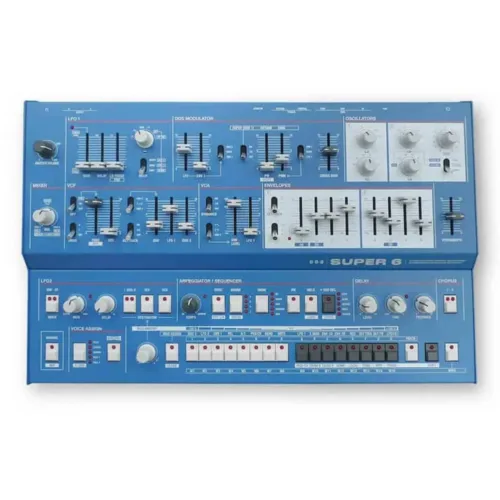 UDO Super 6 Desktop Binaural Polyphonic Analog Hybrid Synthesiser (Blue)