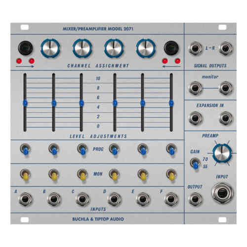 Buchla and TipTop Audio 207t Eurorack Mixer/Preamplifier Module