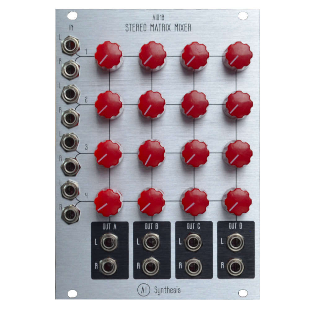 AI Synthesis AI018 Stereo Eurorack Matrix Mixer Module (Silver)