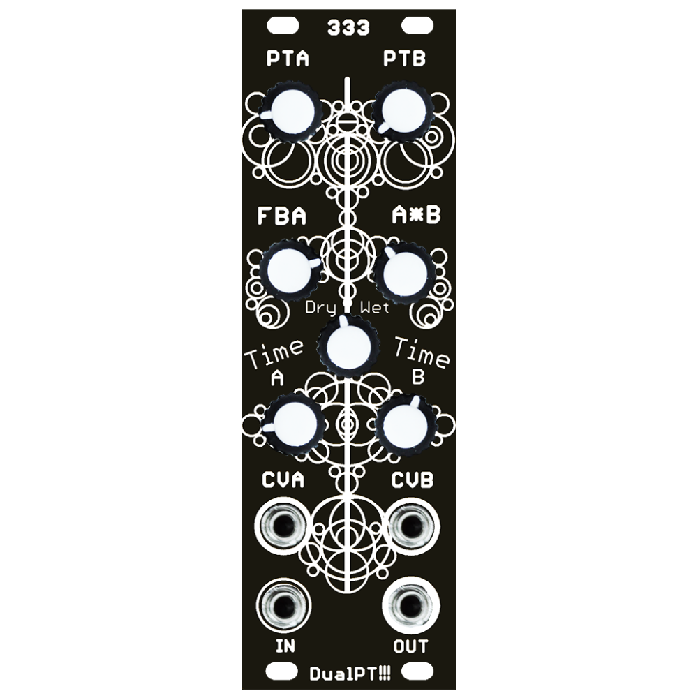 333 Modules Dual PT Double Delay, Glitch and Trash Eurorack Module