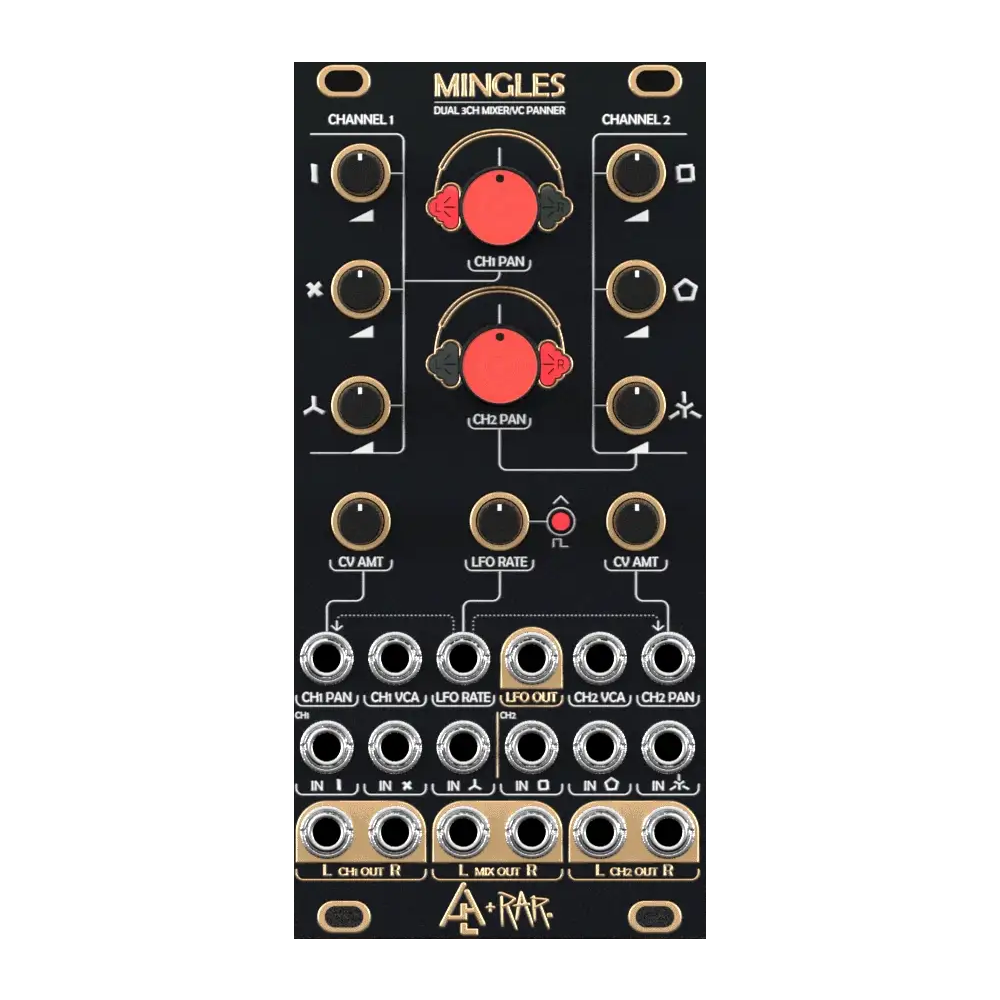 After Later Audio Mingles Eurorack Dual 3 Channel Panning Mixer Module