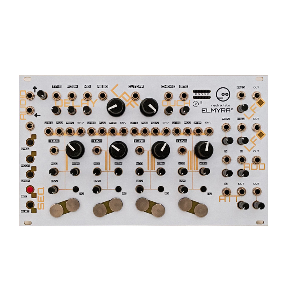 Neutral Labs Elmyra 2 Eurorack Four Voice Hybrid Drone Synth Module (White)