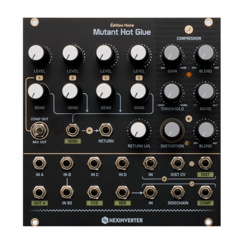 Hexinverter Electronique Mutant Hot Glue Eurorack Analog Bus Mixer Module