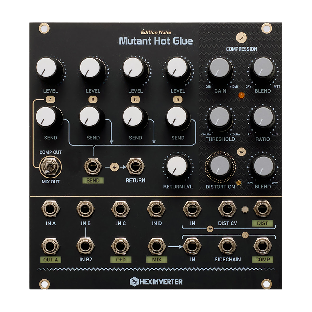 Hexinverter Electronique Mutant Hot Glue Eurorack Analog Bus Mixer Module
