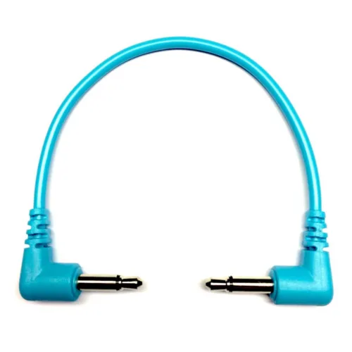 Tendrils Right Angled Eurorack Patch Cable (6 Pack – 20cm – Cyan)