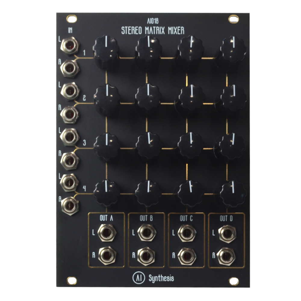 AI Synthesis AI018 Stereo Eurorack Matrix Mixer Module (Black)