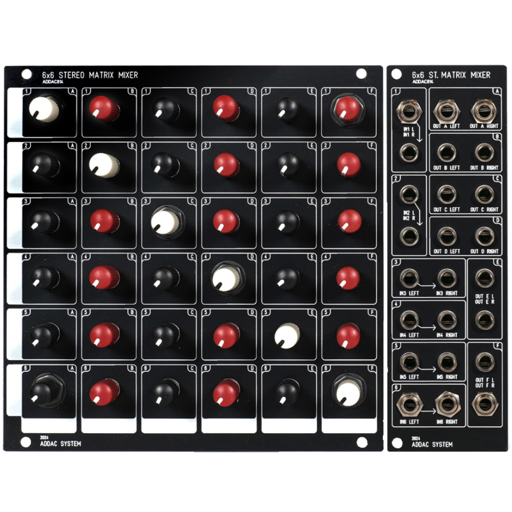 ADDAC 814 Eurorack 6×6 Stereo Matrix Mixer Module