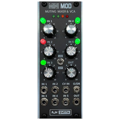 AJH Synth MiniMod Muting Mixer & VCA Eurorack Module (Black)